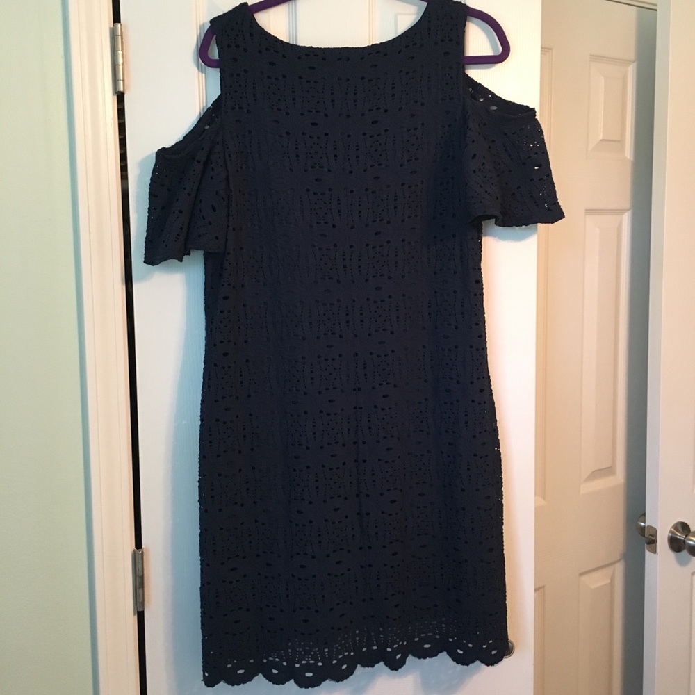 Cold Shoulder Eyelet Dress